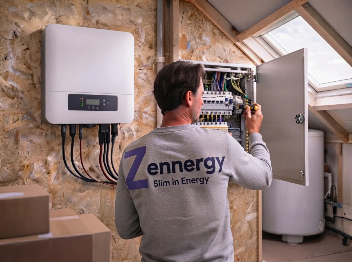 Installateur werkt aan een groepenkast